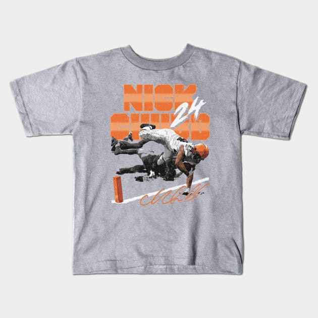 Nick Chubb Cleveland Arm Extend Kids T-Shirt by Buya_Hamkac